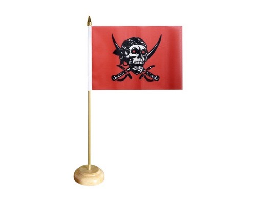 Tischflagge pirat auf rotem - tischflagge,