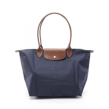 Longchamp Le Pliage Original L Tote Bag Canvas Leder Navy Braun NEU Damen