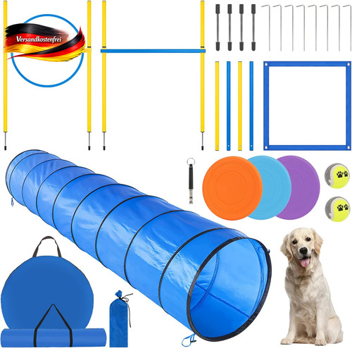 Hundetrainings set mit tunnel - hundetrainings-set,