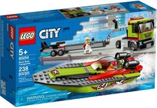 LEGO CITY: Rennboot-Transporter Gebäudemodell neu versiegelt nicht mehr im Handel erhältlich Spielzeug-Set 60254