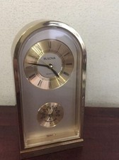 Bulova  Madison Thermometer /Wecker Kaminsims Uhr TO- B 7820 Messing Top Zustand