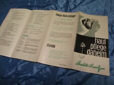 Reklame , Falt - Prospekt  ,  Charlotte  Meentzen , 1960 er Jahre   Nostalgie 