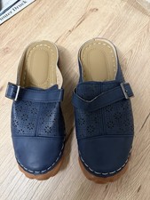 Supersoft Damen Clog Pantolette Sandale Tiefenfussbett Leder Kork Schnalle