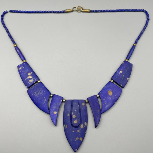 Statement collier blau gold - collier,