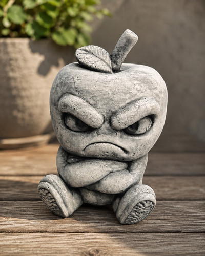Steinfigur grummel apfel - steinfigur,