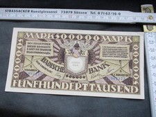Vintage-Münzen-Papiergeld  Mannheim-50000 Mark 1923 Geldscheine