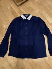 Damen Bluse Gr. 44 Canda Spitzenkragen