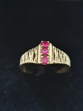 Ring Gold 585er mit Rubin, 14 Karat Goldring Damenring 