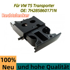Für VW T5 Transporter Aschenbecher Getränkehalter Dual RHD 7H285860171N Schwarz