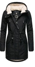 Ragwear ELSIE PLUS Jacke Parka Mantel VEGAN mit Kapuze Schwarz Gr. 50 5XL