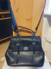 Max Mon Handtasche Kunstleder Schwarze Schlangenleder Optik