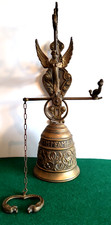 Große meissig Hängeglocke mit Kette und Engel Kirchen Kloster Türklingel 20.Jh