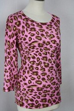 Damen Pullover Oberteil Pulli pink Leoprint Viskose OVANTI Gr.38,40,42,44,48,50
