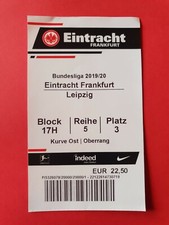 Used Ticket 2019/20 Bundesliga Eintracht Frankfurt vs RB Leipzig 