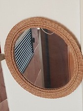 Wandspiegel In Korbgeflecht Eingefasst 50/70 Jahre 