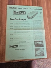 Werbeblatt/Accu Lux,die Moderne Praktische Taschenlampe/1956- Mit Preise/Orig. 