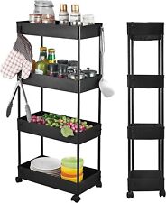Wopeite Küchenwagen Mit 4 Ebenen, Küchenregal, Nischenregal Auf Rollen, Rollwage