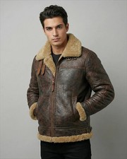 Herren Echt Lammfell Leder