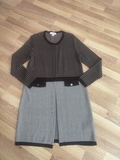 HEINE: Neuwertiger Design-Strickmantel Größe 38: Schwarz-Beige - Grau *****