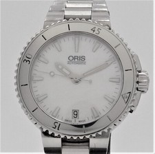 Wert 2000 € ORIS Aquis Date Automatik Uhr Full Set Edelstahl 36 mm