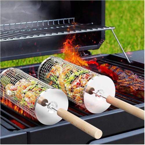 Grillkorb edelstahl holzgriff - edelstahl,