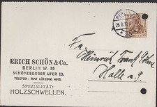 BERLIN, Postkarte 1912, Erich Schön & Co. Holz-Schwellen