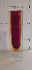 Murano Vase Blockvase Sommerso Mandruzzato? Glasvase Italien H. : ca 21 cm