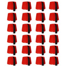 24 X ROTER FEZ HUT MAROKKANISCHER TÜRKISCHER TOMMY COOPER KOSTÜMZUBEHÖR
