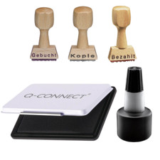 Holz Stempel Set 5-tlg Bezahlt
