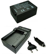 Set: Kamera Akku 1200mAh + Ladegerät ersetzt Panasonic DMC-BMB9, DMW-BMB9E