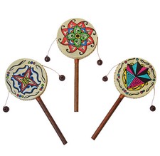 Schütteltrommel Handtrommel Drehtrommel Kindertrommel Trommel Holz Spielzeug