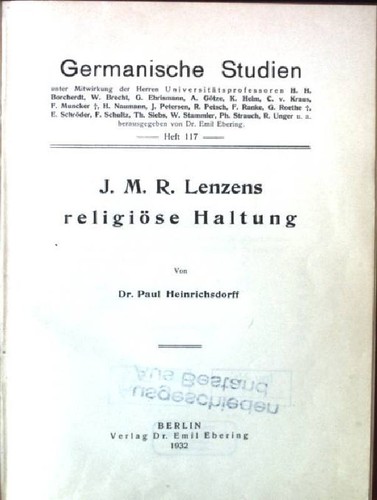 Lenzens religiöse - j.m.r.,