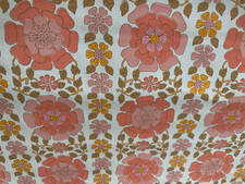 Tapete  Rolle Original 70er  Jahre Blumen rosa orange unbenutzt neu 