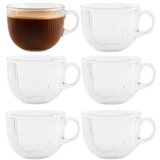 6x Glastasse 500ml mit Henkel