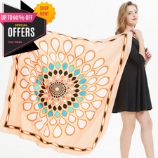 Seidentuch bunt großes Tuch 130x130cm Bandana Halstuch Damen Schal Stola Sommer