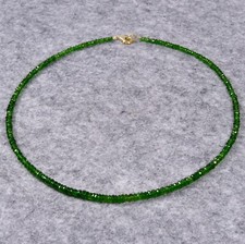 Chromdiopsid Halskette, AAA, Edelsteinhalskette (K1085), Rarität