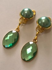 Ohrclips / ovale facettierte