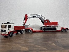Siku 1:55 LKW Volvo F12 mit Tieflader-Anhänger aus 4015 + Siku 3413 Menck Bagger