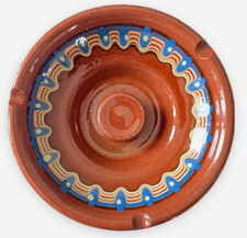 Keramik Aschenbecher Bulgarien Volkskunst Handgefertigt Dekor Geschirr Vintage