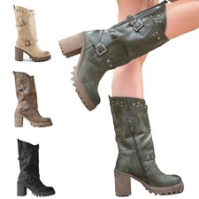 Damen Stiefel bequemer Absatz