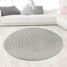 Runder Designteppich grau mit