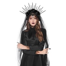 Gothic Black Rose Stirnband Punk Hochzeit Rave Frauen Party Cosplay Kopfbedeckun