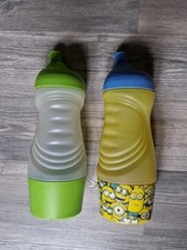TUPPERWARE  415 ml Trinkflaschen Sportfreund hellgrün und MINIONS gelb hellblau