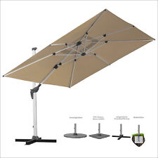 anndora® Ampelschirm Aluminium Sonnenschirm mit Kurbel 3x3 m Dark Natural Groß