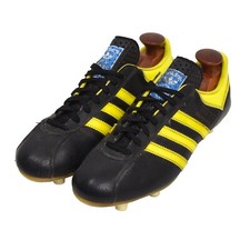 VINTAGE ADIDAS Beckenbauer Super Schwarz Neon Gelb Fußball Gr 8 Made in Austria