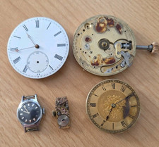 LOT mit Alten Taschenuhr Werken System Glashütte Für Bastler defekt 5 Stück