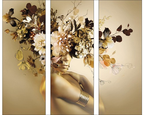 Glasbild flowers her face - glasbild,