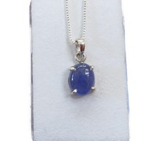 Tansanit Cabochon Anhänger 925 Silber 21x13,8 mm AD3125