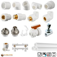 PP-R 20-40 mm Winkel Kniestück Muffe T-Stück Fitting Verbinder PPR Aqua-Plus
