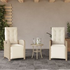 Gartensessel Verstellbar mit Fußteil Gartenstuhl Sessel Stuhl Poly Rattan vidaXL